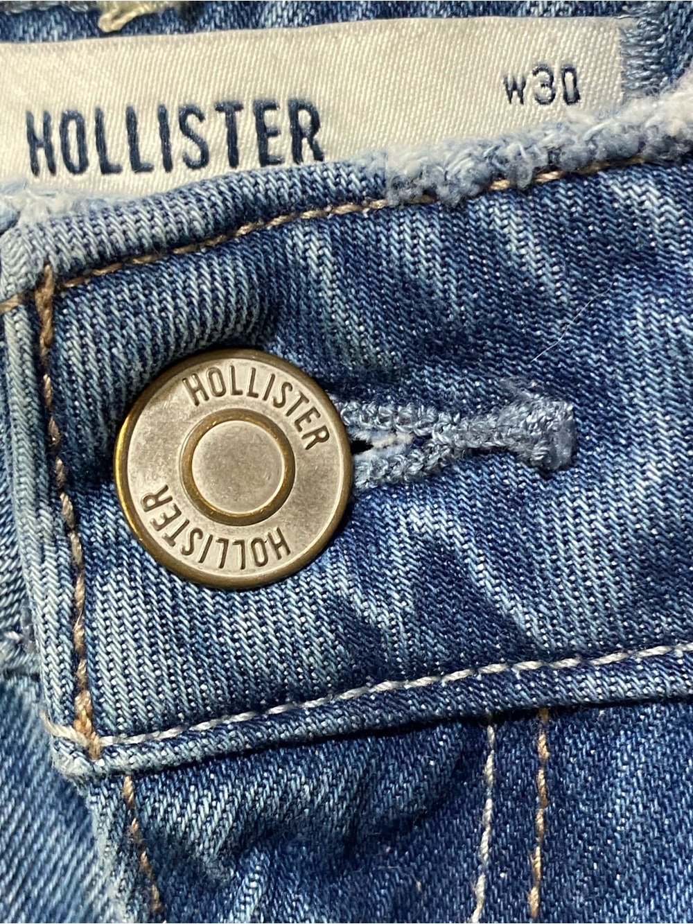 Hollister Low Rise Baggy Blue Jean Jort Shorts Women’s Size 10 - Picture 5 of 9